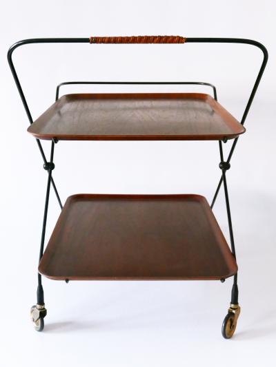 Paul Nagel Mid Century Folding Bar Cart or Trolly by Paul Nagel for JIE Gantofta Sweden
