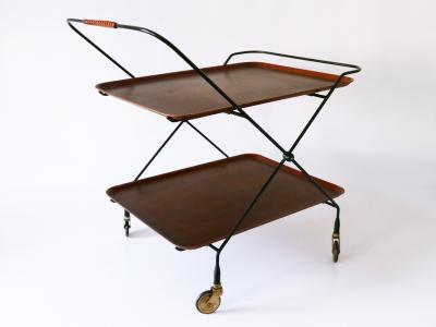 Paul Nagel Mid Century Folding Bar Cart or Trolly by Paul Nagel for JIE Gantofta Sweden