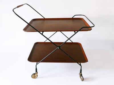 Paul Nagel Mid Century Folding Bar Cart or Trolly by Paul Nagel for JIE Gantofta Sweden
