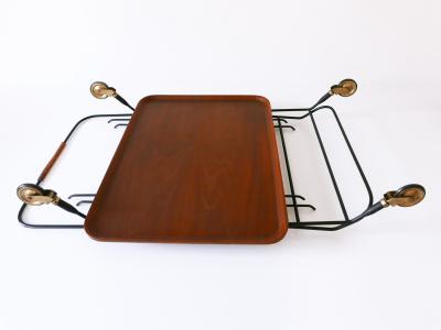 Paul Nagel Mid Century Folding Bar Cart or Trolly by Paul Nagel for JIE Gantofta Sweden