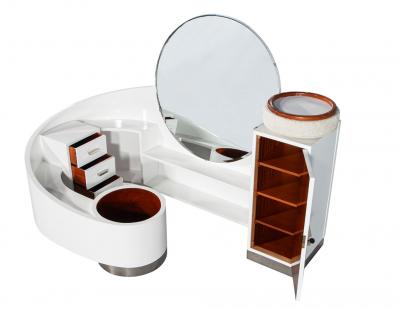 Paul Poiret Curved Art Deco Modern Vanity Set By Paul Poiret
