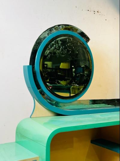 Paul Poiret EXTRAORDINARY RARE MODERNIST ART DECO VANITY WITH STOOL