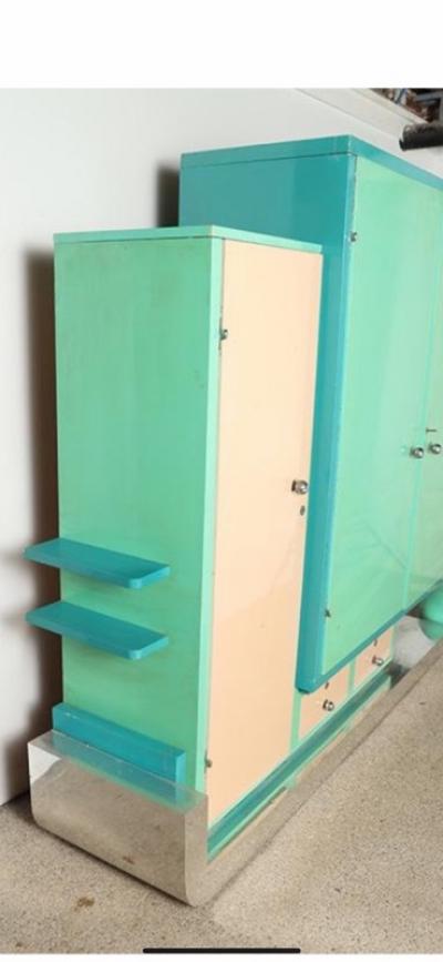 Paul Poiret EXTRAORDINARY RARE MODERNIST ART DECO WARDROBE ATTRIBUTED TO PAUL POIRET