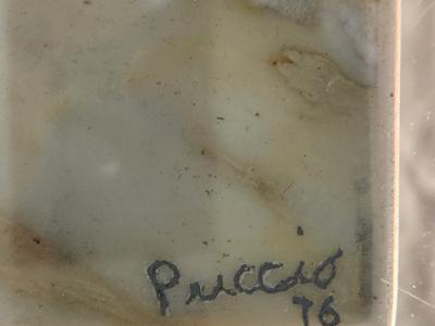 Paul Puccio Marble Table Console Base by Paul Puccio Giallo Siena 1976 Brooklyn New York