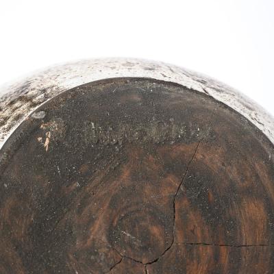 Paul Qu r Mid Century Gray Glazed Ceramic Table Lamp with Floral Motifs by Paul Qu r 