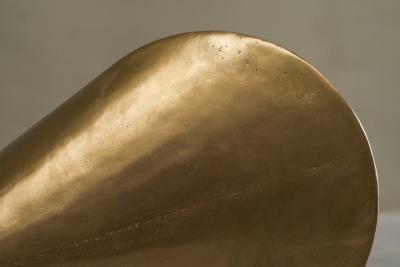 Paul Schatz Large Geometrical Sculpture in Sand Cast Brass