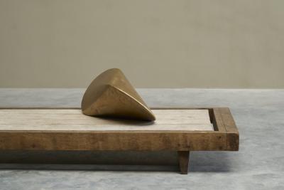 Paul Schatz Large Geometrical Sculpture in Sand Cast Brass