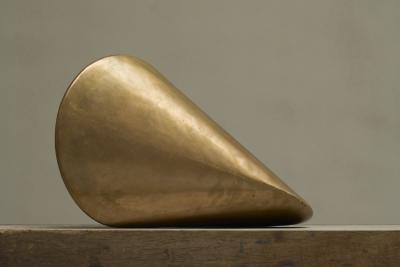 Paul Schatz Large Geometrical Sculpture in Sand Cast Brass