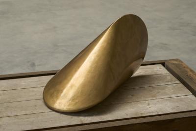 Paul Schatz Large Geometrical Sculpture in Sand Cast Brass
