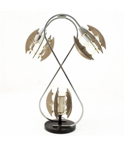 Paul Secon for Sompex Mid Century String and Chrome Lamp
