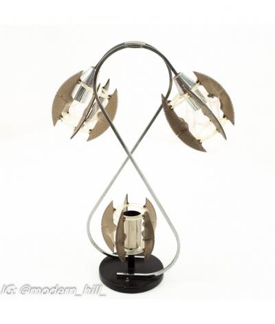 Paul Secon for Sompex Mid Century String and Chrome Lamp