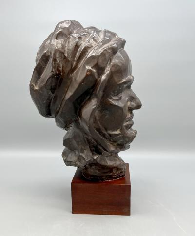 Paul Serst Head of a Berber man terracotta sculpture Paul Serst Belgium circa 1940