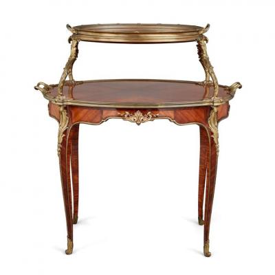 Paul Sormani Antique ormolu mounted tea table attributed to Paul Sormani