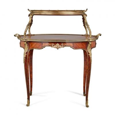 Paul Sormani Antique ormolu mounted tea table attributed to Paul Sormani