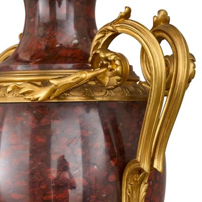 Paul Sormani Large pair of antique French marble and ormolu candelabra by Paul Sormani