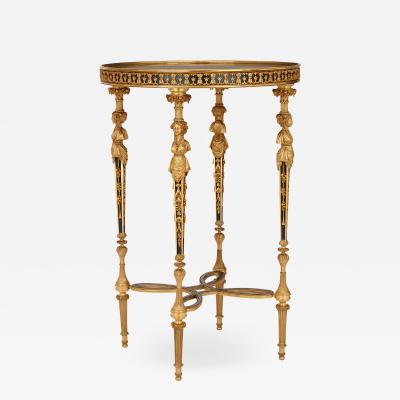 Paul Sormani Neoclassical style French antique ormolu and marble side table