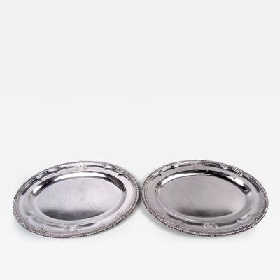 Paul Storr Pair of Paul Storr English Georgian Trays with Armorials 1814
