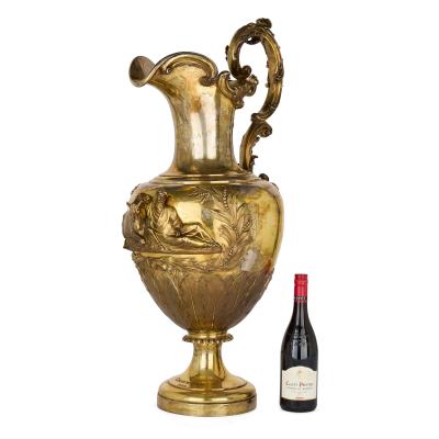 Paul Storr Very large antique English silver gilt equestrian trophy by Paul Storr