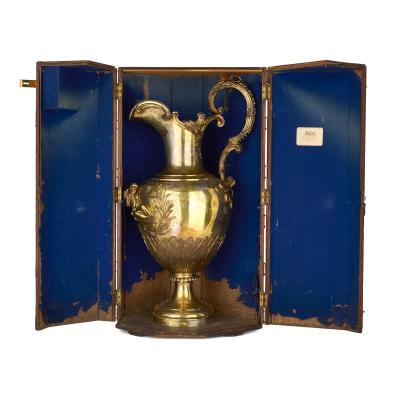 Paul Storr Very large antique English silver gilt equestrian trophy by Paul Storr