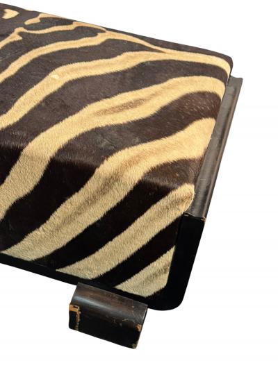 Paul T Frankl ART DECO ZEBRA SKIN BENCH IN CURVED WOOD FRAME BY PAUL FRANKL