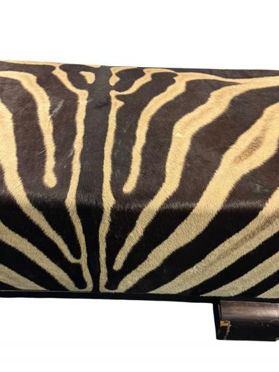 Paul T Frankl ART DECO ZEBRA SKIN BENCH IN CURVED WOOD FRAME BY PAUL FRANKL