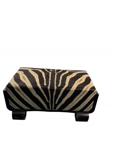 Paul T Frankl ART DECO ZEBRA SKIN BENCH IN CURVED WOOD FRAME BY PAUL FRANKL