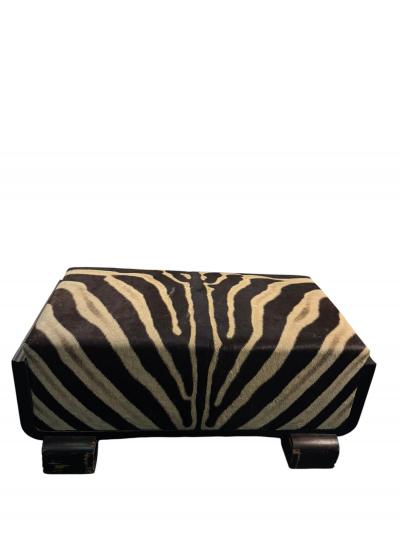 Paul T Frankl ART DECO ZEBRA SKIN BENCH IN CURVED WOOD FRAME BY PAUL FRANKL
