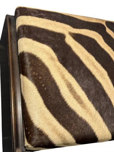 Paul T Frankl ART DECO ZEBRA SKIN BENCH IN CURVED WOOD FRAME BY PAUL FRANKL