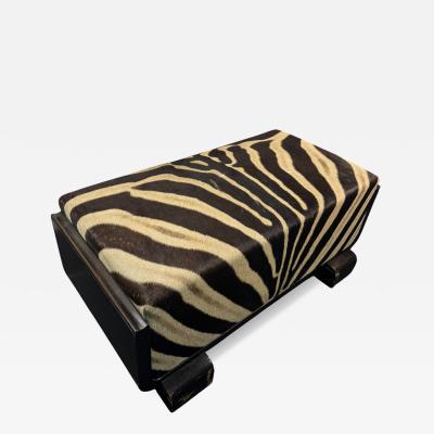 Paul T Frankl ART DECO ZEBRA SKIN BENCH IN CURVED WOOD FRAME BY PAUL FRANKL