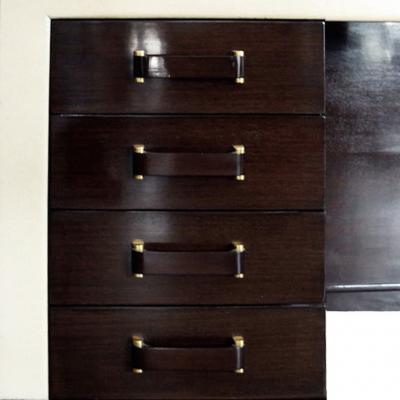 Paul T Frankl Lacquered Cork Mahogany Desk by Paul T Frankl