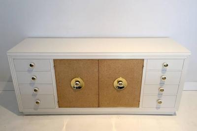Paul T Frankl Paul Frankl Sideboard with Lacquered Cork and Brass