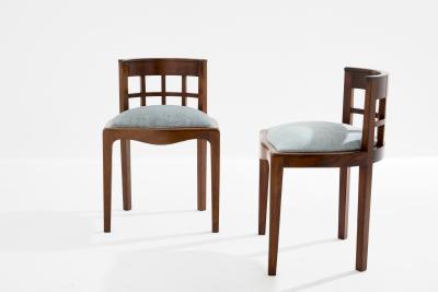 Paul T Frankl Paul T Frankl pair of side chairs curly walnut mohair velvet 1933