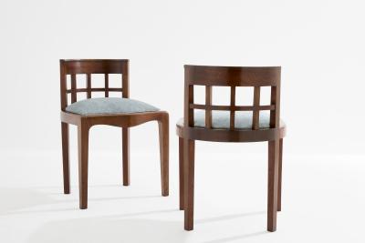 Paul T Frankl Paul T Frankl pair of side chairs curly walnut mohair velvet 1933