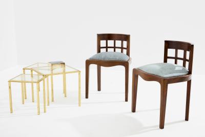 Paul T Frankl Paul T Frankl pair of side chairs curly walnut mohair velvet 1933