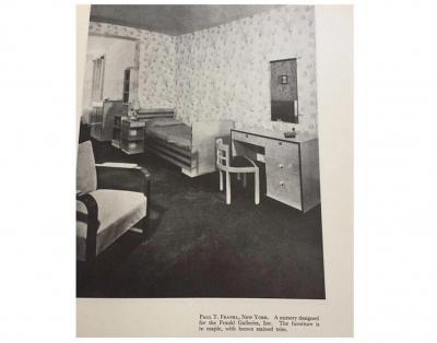 Paul T Frankl Paul T Frankl pair of side chairs curly walnut mohair velvet 1933