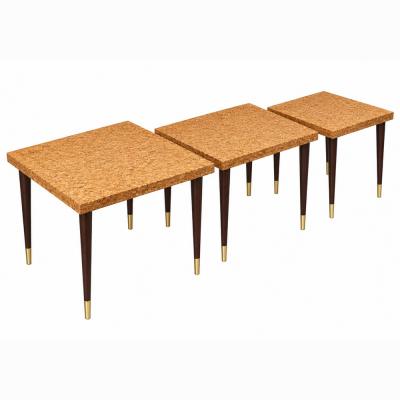 Paul T Frankl Set of 3 Cork Top Paul T Frankl Nesting Tables
