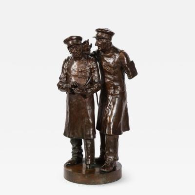 Paul Thubert Paul Thubert English 19th Century a Large Bronze Sculpture of War Veterans