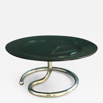 Paul Tuttle Anaconda smocked glass coffee table by Paul Tuttle 1970s