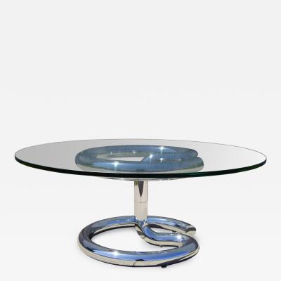 Paul Tuttle Glass and Chrome Anaconda Coffee Table by Paul Tuttle for Str ssle