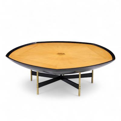 Paul Tuttle Paul Tuttle Winsor White Baker Transition Collection Oak Brass Coffee Table
