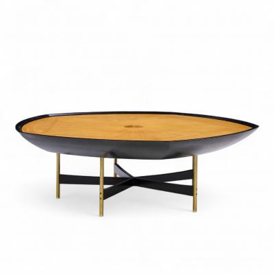 Paul Tuttle Paul Tuttle Winsor White Baker Transition Collection Oak Brass Coffee Table