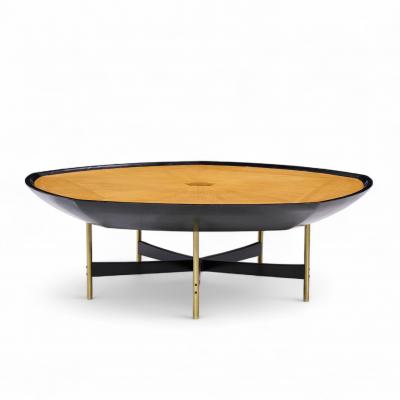 Paul Tuttle Paul Tuttle Winsor White Baker Transition Collection Oak Brass Coffee Table