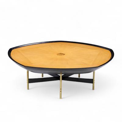 Paul Tuttle Paul Tuttle Winsor White Baker Transition Collection Oak Brass Coffee Table