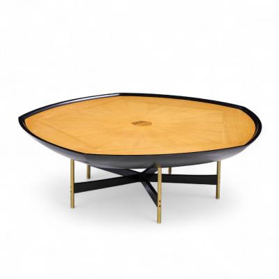 Paul Tuttle Paul Tuttle Winsor White Baker Transition Collection Oak Brass Coffee Table