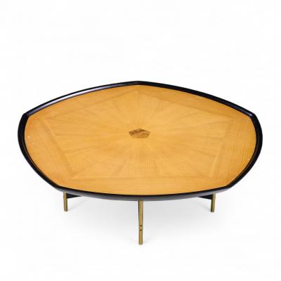 Paul Tuttle Paul Tuttle Winsor White Baker Transition Collection Oak Brass Coffee Table