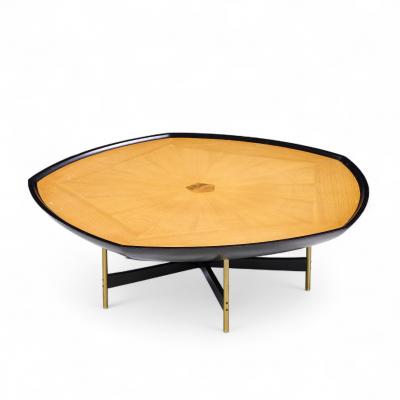 Paul Tuttle Paul Tuttle Winsor White Baker Transition Collection Oak Brass Coffee Table