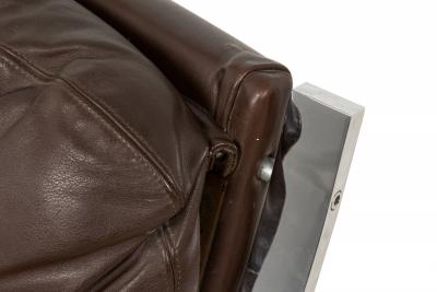 Paul Tuttle Paul Tuttle for Strassel Zeta Brown Cantilever Chrome Spring Lounge Chair