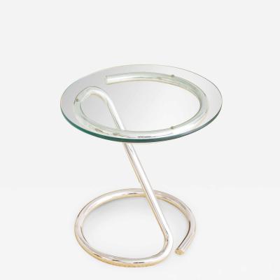 Paul Tuttle Vintage Tubular Chrome Z Accent Table