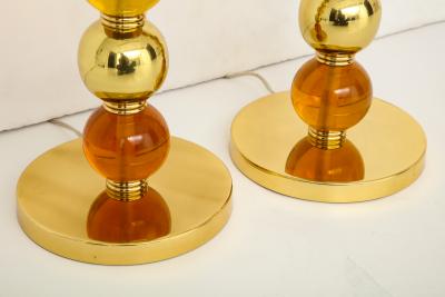 Paul Veronese Ulen Pair of Murano glass lamps in the style of Veronese