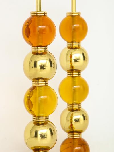 Paul Veronese Ulen Pair of Murano glass lamps in the style of Veronese